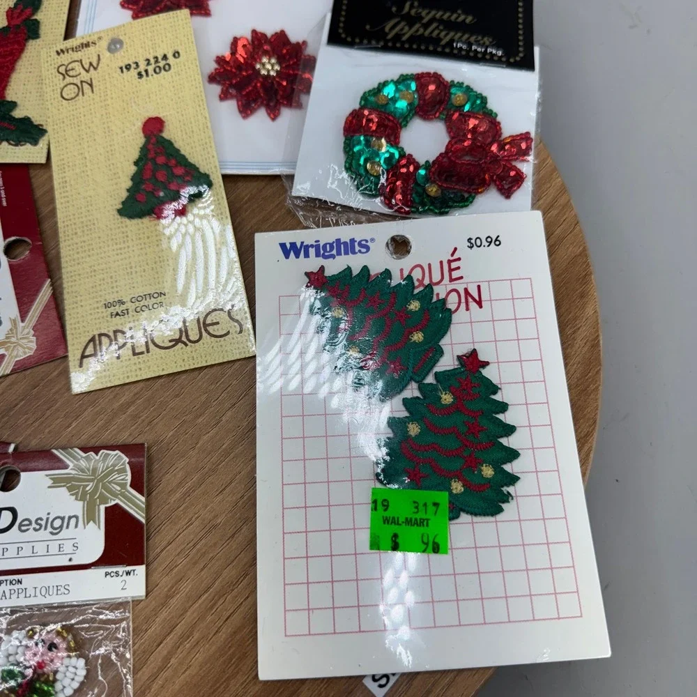 Wrights Accent Design Christmas Appliques Lot Mixed Multi Color Holiday Craft